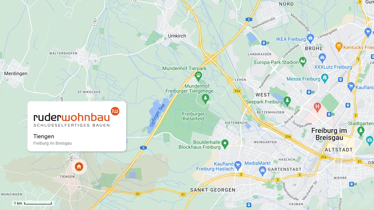 Google Maps Standort Freiburg Tiengen